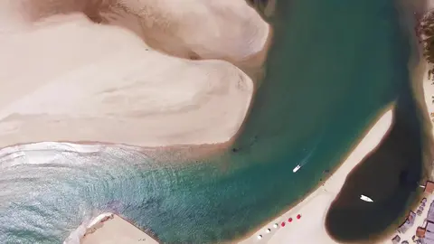 Drone over beach and dunes