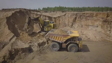 Excavator Loading Haul Truck